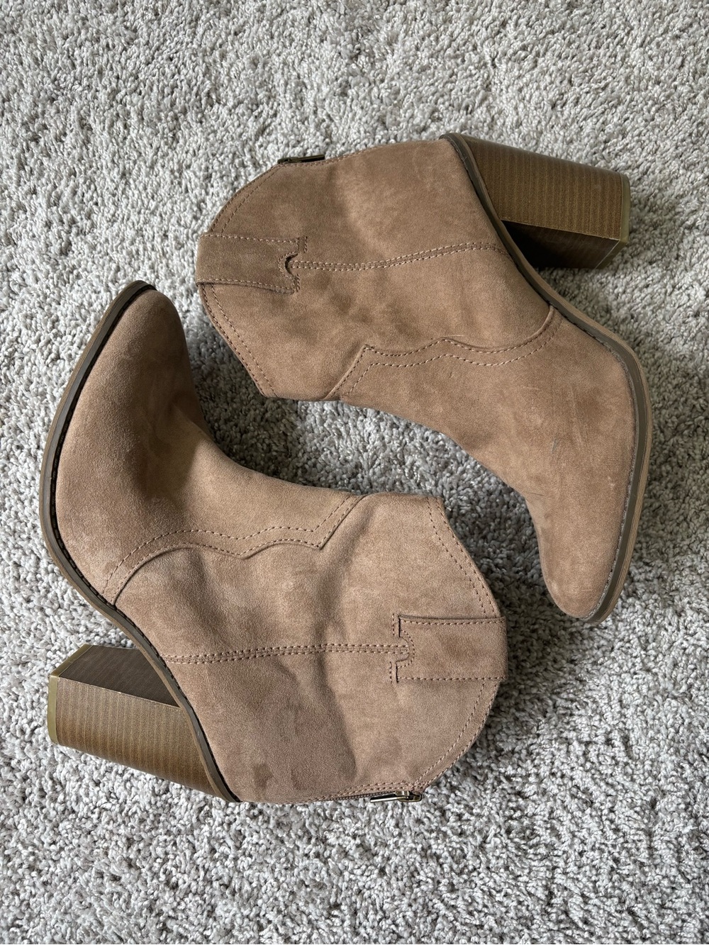 Merona Taupe Suede Ankle Boots Size 7.5
